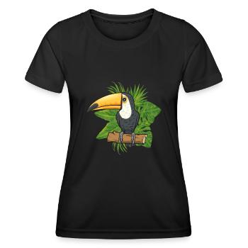 Tukan Vogel Regenwald - Frauen Funktions-T-Shirt - Schwarz - Vorne - AI Model Female 172 light (172cm)