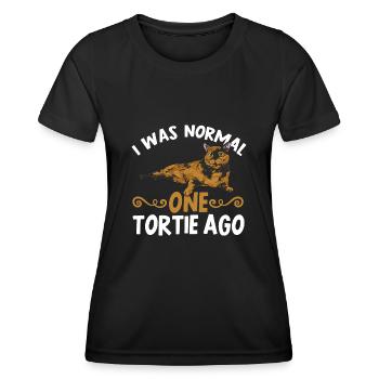 Schildpatt Katze Tortoiseshell Cat Tortie - Frauen Funktions-T-Shirt - Schwarz - Vorne - AI Model Female 172 light (172cm)
