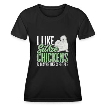 Seidenhuhn Poulet soyeux - T-shirt sport Femme - noir - Devant - AI Model Female 172 light (172cm)