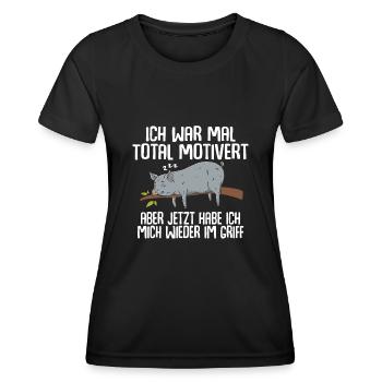 Avant, j’étais totalement motivé - T-shirt sport Femme - noir - Devant - AI Model Female 172 light (172cm)