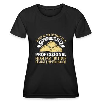 Pierogi polonais - T-shirt sport Femme - noir - Devant - AI Model Female 172 light (172cm)