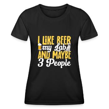 Labrador Retriever blanc Labrador Labrador blanc - T-shirt sport Femme - noir - Devant - AI Model Female 172 light (172cm)