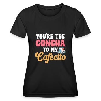 Concha Hispanic Mexikanisch Pan Dulce - Frauen Funktions-T-Shirt - Schwarz - Vorne - AI Model Female 172 light (172cm)
