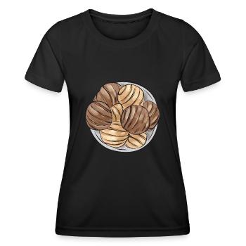 Concha Hispanic Mexikanisch Pan Dulce - Frauen Funktions-T-Shirt - Schwarz - Vorne - AI Model Female 172 light (172cm)