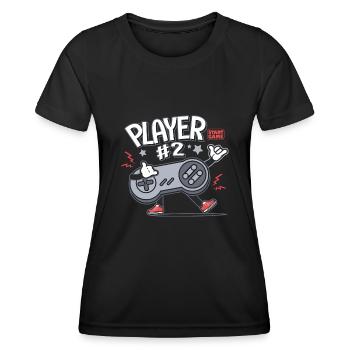 Gamer Player 2 console video games Family - Women's Functional T-Shirt - black - Front - AI Model Female 172 light (172cm)