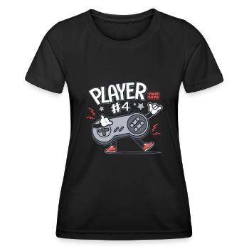 Gamer Player 4 console video games Family - Women's Functional T-Shirt - black - Front - AI Model Female 172 light (172cm)