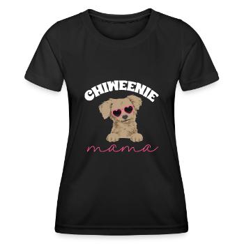 Chiweenie Chien - T-shirt sport Femme - noir - Devant - AI Model Female 172 light (172cm)