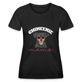 Chiweenie Chien - T-shirt sport Femme - noir - Devant - AI Model Female 172 light (172cm)