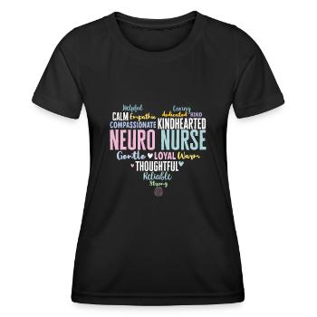 Neurologie Krankenschwester Gehirn Neurologin - Frauen Funktions-T-Shirt - Schwarz - Vorne - AI Model Female 172 light (172cm)