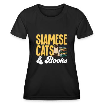 Siamkatze - Frauen Funktions-T-Shirt - Schwarz - Vorne - AI Model Female 172 light (172cm)