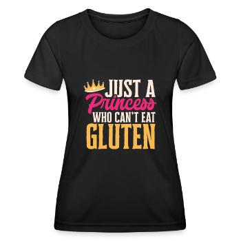 Sans gluten Intolérance au gluten - T-shirt sport Femme - noir - Devant - AI Model Female 172 light (172cm)