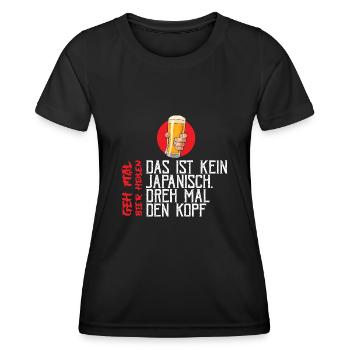 This isn't a Japanese turn your head beer - Women's Functional T-Shirt - black - Front - AI Model Female 172 light (172cm)