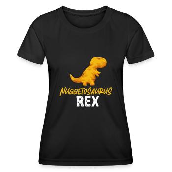 Dino Nuggets Dinosaurier Chicken Nuggets - Frauen Funktions-T-Shirt - Schwarz - Vorne - AI Model Female 172 light (172cm)