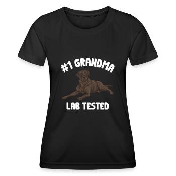 Schoko Brauner Labrador Retriever Hund - Frauen Funktions-T-Shirt - Schwarz - Vorne - AI Model Female 172 light (172cm)