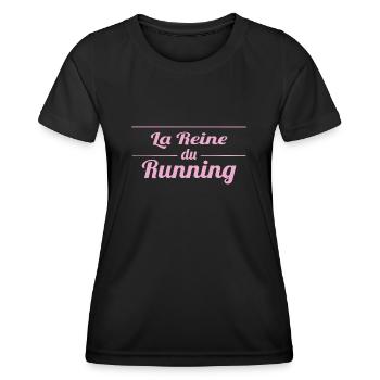 La reine du running - T-shirt sport Femme - noir - Devant - AI Model Female 172 light (172cm)