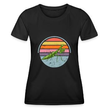 Mante religieuse, collectionneur d’insectes, entomologiste - T-shirt sport Femme - noir - Devant - AI Model Female 172 light (172cm)