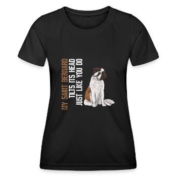 Saint-Bernard Chien Saint-Bernard - T-shirt sport Femme - noir - Devant - AI Model Female 172 light (172cm)