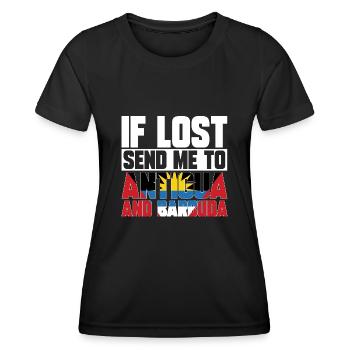 Drapeau d’Antigua-et-Barbuda - T-shirt sport Femme - noir - Devant - AI Model Female 172 light (172cm)