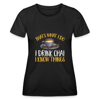Chai Tea Masala Chai - Women's Functional T-Shirt - black - Front - AI Model Female 172 light (172cm)