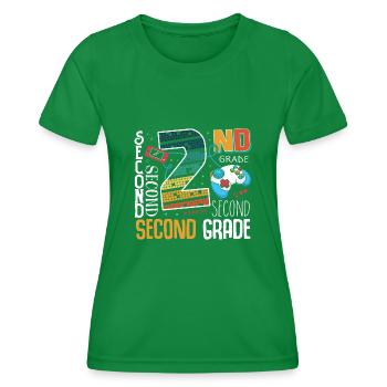 2nd Grade Gaming Schoolchild - Women's Functional T-Shirt - kelly green - Front - AI Model Female 172 dark (172cm)