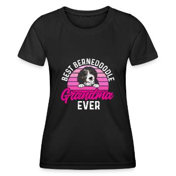 Chien Bernedoodle - T-shirt sport Femme - noir - Devant - AI Model Female 172 light (172cm)