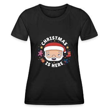 Noël est arrivé! Père Noël - T-shirt sport Femme - noir - Devant - AI Model Female 172 light (172cm)