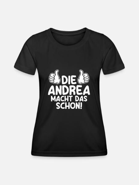 Andrea - Frauen Funktions-T-Shirt - Schwarz