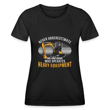 Construction machinery operator Excavator driver Excavator driver Construction workers - Women's Functional T-Shirt - black - Front - AI Model Female 172 light (172cm)