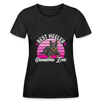 Australian Cattle Dog Red Blue Heeler - Women's Functional T-Shirt - black - Front - AI Model Female 172 light (172cm)