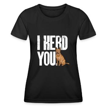 Bouvier australien Red Blue Heeler - T-shirt sport Femme - noir - Devant - AI Model Female 172 light (172cm)
