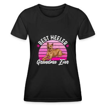 Australian Cattle Dog Red Blue Heeler - Frauen Funktions-T-Shirt - Schwarz - Vorne - AI Model Female 172 light (172cm)