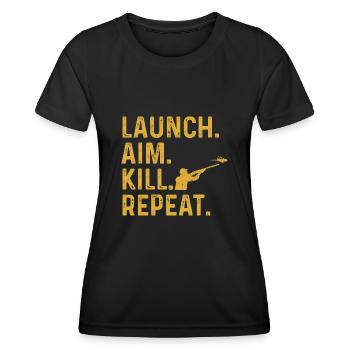 Shooting Skeet Clay Pigeon Shooting - Women's Functional T-Shirt - black - Front - AI Model Female 172 light (172cm)