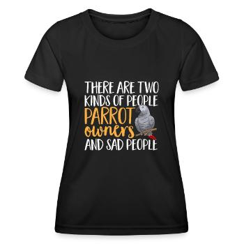 Graupapagei African Grey Parrot Papagei - Women's Functional T-Shirt - black - Front - AI Model Female 172 light (172cm)