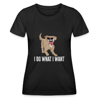 Chiweenie Chien - T-shirt sport Femme - noir - Devant - AI Model Female 172 light (172cm)