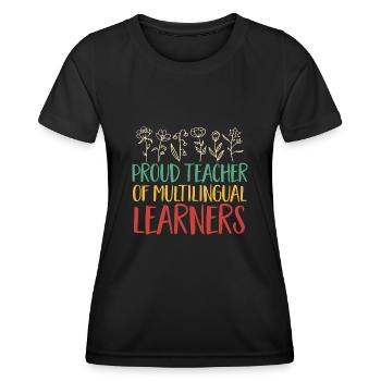 Teacher English Second Language Foreign Language - Women's Functional T-Shirt - black - Front - AI Model Female 172 light (172cm)