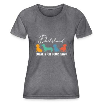 Fidélité teckel Loyauté sur quatre pattes - T-shirt sport Femme - mélange sombre  - Devant - AI Model Female 172 light (172cm)