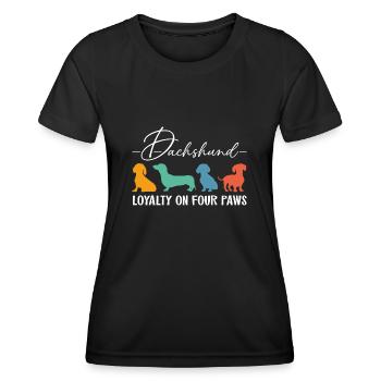 Fidélité teckel Loyauté sur quatre pattes - T-shirt sport Femme - noir - Devant - AI Model Female 172 light (172cm)