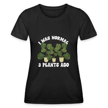 Monstera Deliciosa Albo Plante d’intérieur botanique - T-shirt sport Femme - noir - Devant - AI Model Female 172 light (172cm)
