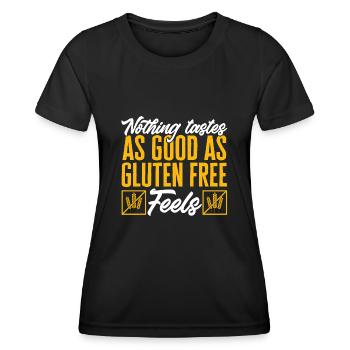 Sans gluten Intolérance au gluten - T-shirt sport Femme - noir - Devant - AI Model Female 172 light (172cm)