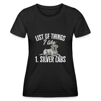 Silver Labrador Retriever Silver Lab - T-shirt sport Femme - noir - Devant - AI Model Female 172 light (172cm)