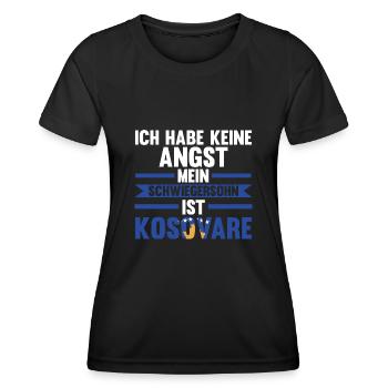 Ich habe keine Angst mein Schwiegersohn ist Kosova - Frauen Funktions-T-Shirt - Schwarz - Vorne - AI Model Female 172 light (172cm)