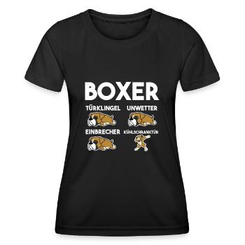 Hund Boxer - Frauen Funktions-T-Shirt - Schwarz - Vorne - AI Model Female 172 light (172cm)