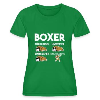 Hund Boxer - Frauen Funktions-T-Shirt - Kelly Green - Vorne - AI Model Female 172 dark (172cm)