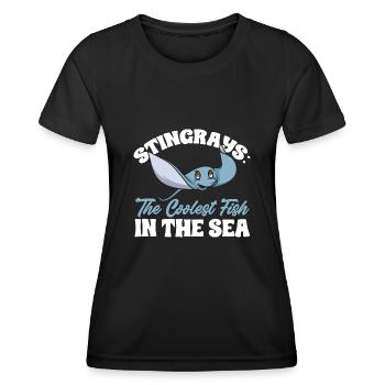 Raies pastenagues, raies manta, raies océaniques, raies - T-shirt sport Femme - noir - Devant - AI Model Female 172 light (172cm)