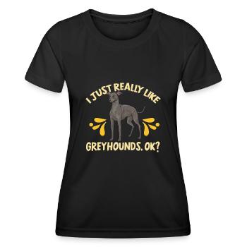 Italian Greyhound Greyhound Dogs - Women's Functional T-Shirt - black - Front - AI Model Female 172 light (172cm)