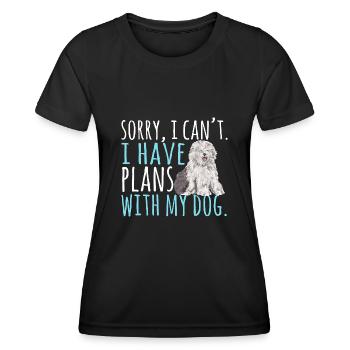 Old English Sheepdog Sheepie Bobtail - Frauen Funktions-T-Shirt - Schwarz - Vorne - AI Model Female 172 light (172cm)