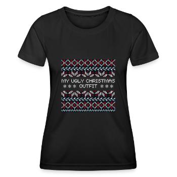 Ugly Christmas Geschenk - Frauen Funktions-T-Shirt - Schwarz - Vorne - AI Model Female 172 light (172cm)