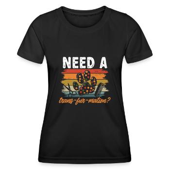 Salon de coiffure pour chiens - T-shirt sport Femme - noir - Devant - AI Model Female 172 light (172cm)