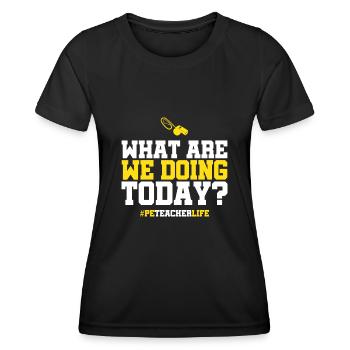 Professeur d’éducation physique Professeur d’éducation physique - T-shirt sport Femme - noir - Devant - AI Model Female 172 light (172cm)