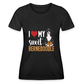 Bernedoodle Dog - Women's Functional T-Shirt - black - Front - AI Model Female 172 light (172cm)